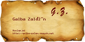 Galba Zalán névjegykártya